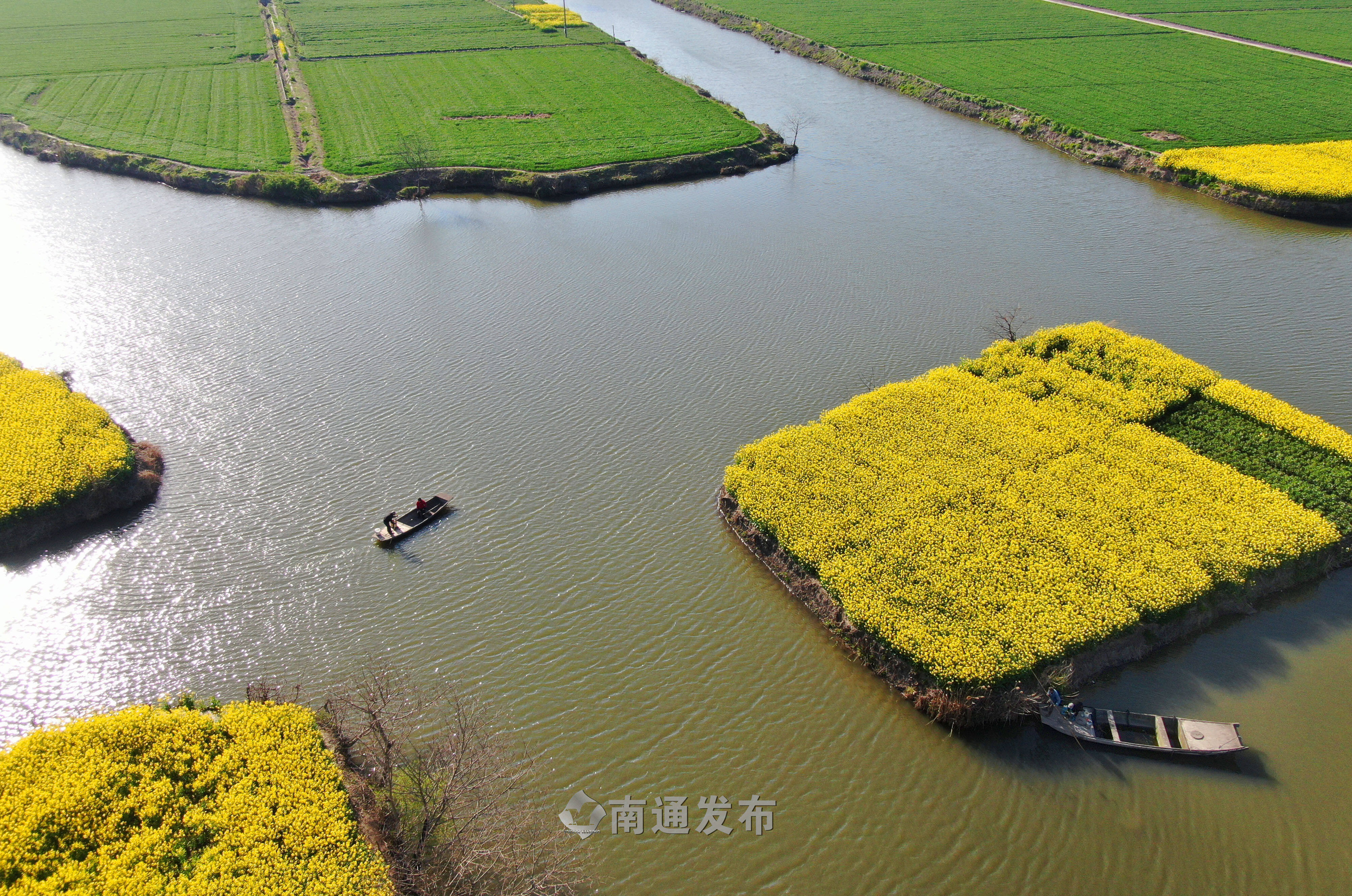航拍里下河水乡春早|南通发布