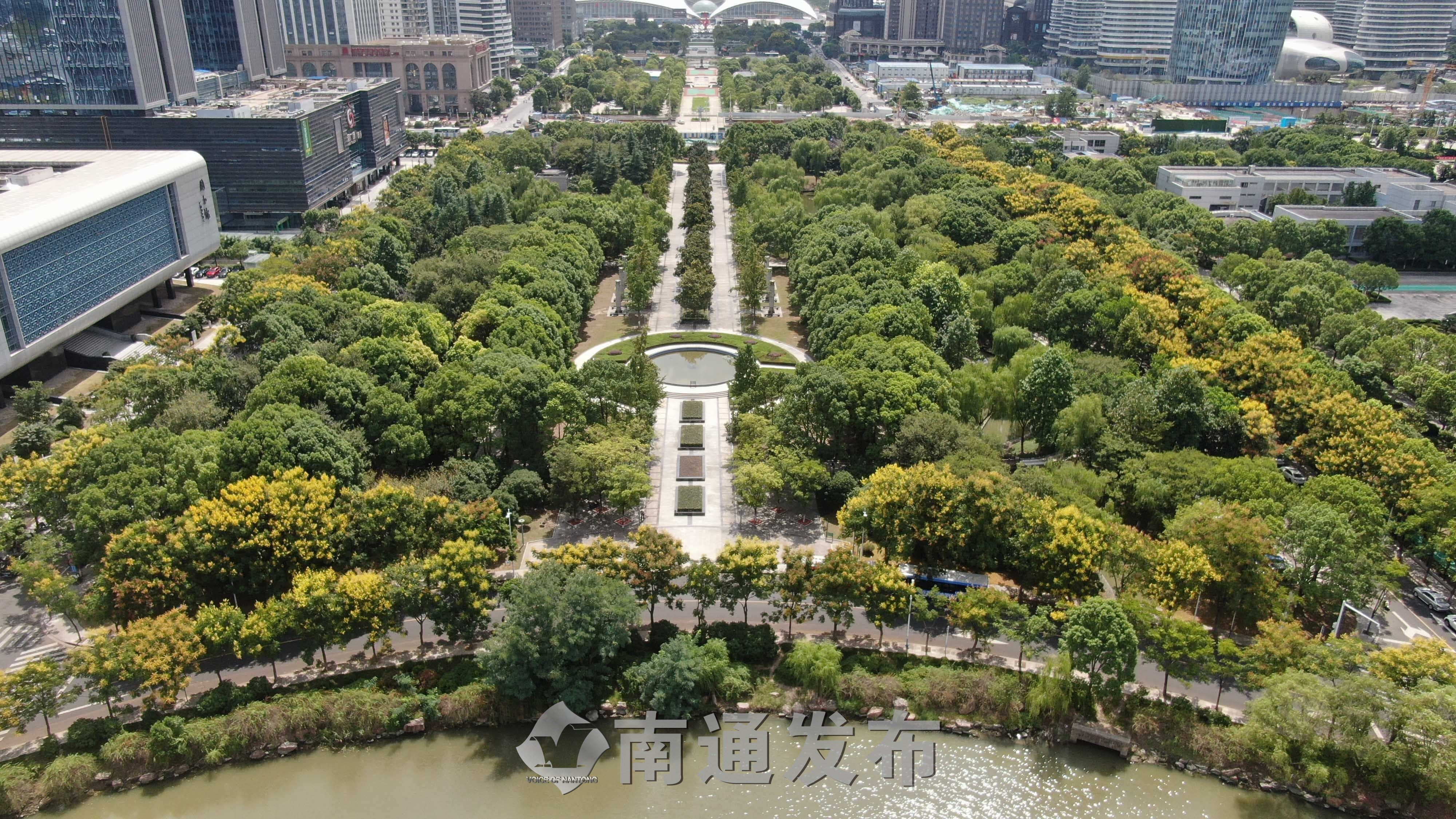 推窗见景,南通绿轴公园秋意迷人|南通发布