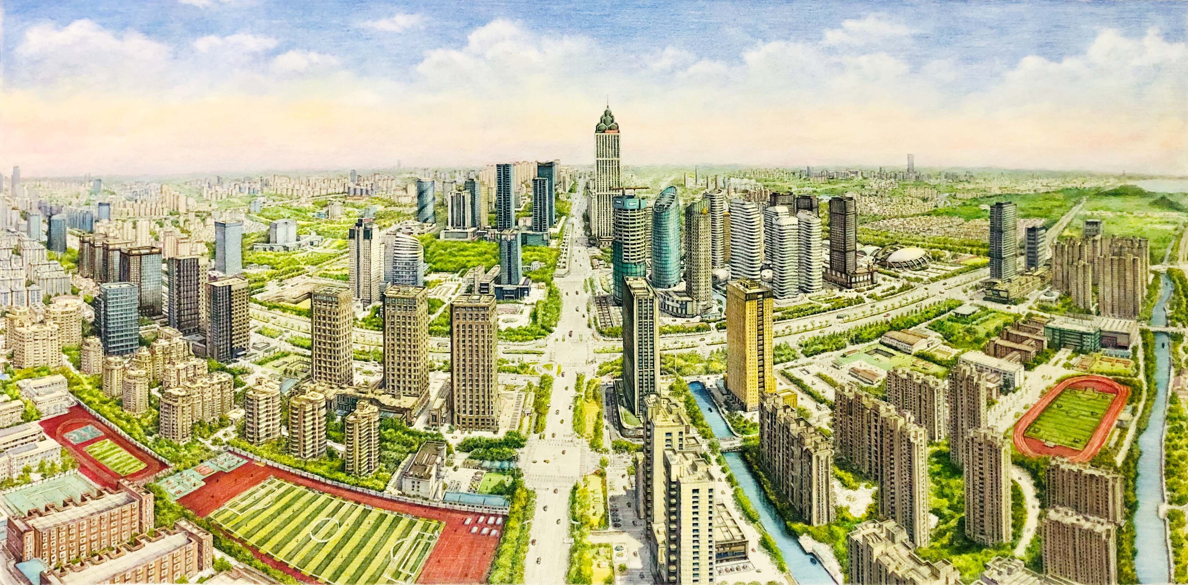 超广角构图历时半年南通90后手绘达人完成新作彩绘通城南通发布